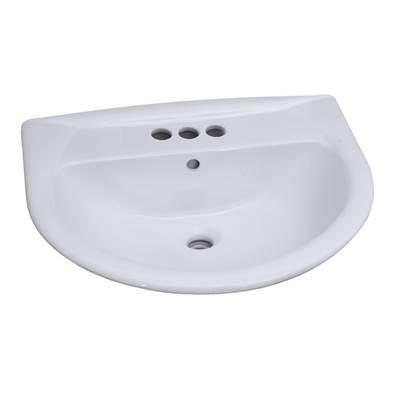 Karla 550 Ped Lav Basin 4'' cc, White by Barclay