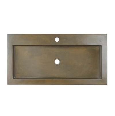Barclay Gentry Rect Above Counter W/ 1 Faucet Hole - Vintage Brown by Barclay