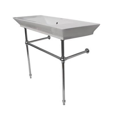 Opulence Console 39-1/2'', Rect Bowl, 8'' WS, White, CP Stand by Barclay