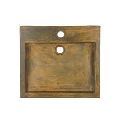 Barclay Ewan Rect Cement Above Counter 1 Faucet Hole - Vintage Brown by Barclay