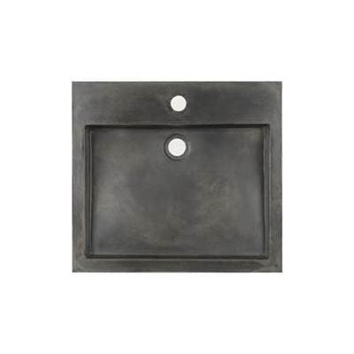 Barclay Ewan Rect Cement Above Counter 1 Faucet Hole - Dusk Gray by Barclay