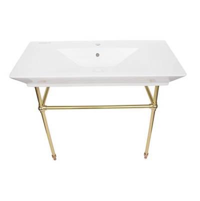Opulence Console 39-1/2'', Rect Bowl, 8'' WS, White, PB Stand by Barclay