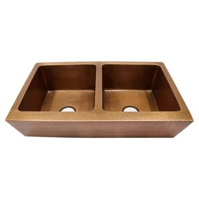 Barclay Grecia 36'' Farmhouse Kitchen Sink Double Bowl,ac - Antique Copper by Barclay