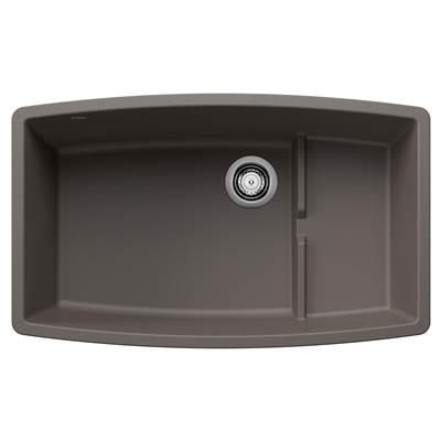Performa Cascade SILGRANIT 32'' Single Bowl Undermount Kitchen Sink with Colander - Volcano Gray