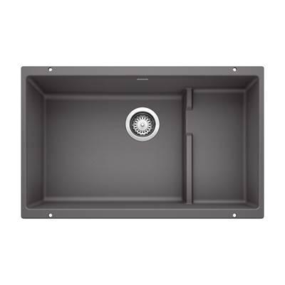 Precis Cascade SILGRANIT 29'' Single Bowl Undermount Kitchen Sink with Colander - Cinder