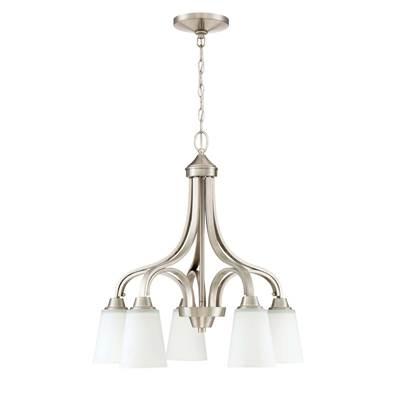 Grace 5 Light Down Chandelier in Brushed Polished Nickel by Craftmade