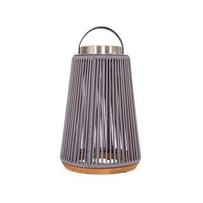 Sea Scape Solar LED Outdoor Rechargeable Table Lamp in Stainless Steel, Gray Rope by Craftmade