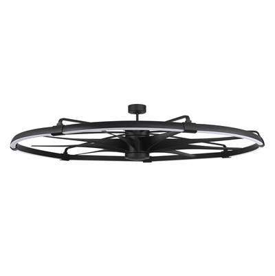 Axel 80'' 9-Blade Ceiling Fan in Flat Black w/ Flat Black Blades, Integrated Light Kit by Craftmade