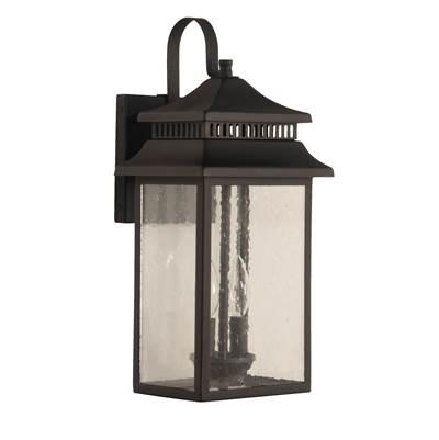 Crossbend 2 Light Medium Outdoor Wall Lantern in Textured Black