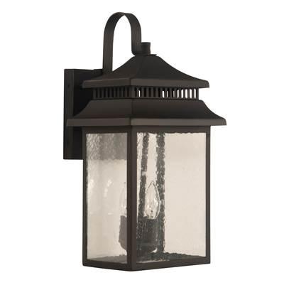 Crossbend 3 Light Large Outdoor Wall Lantern in Dark Bronze Gilded