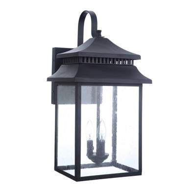 Crossbend 3 Light Extra Large Outdoor Wall Lantern in Textured Black by Craftmade