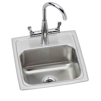 18 Gauge Stainless Steel 15'' x 15'' x 7.125'' Single Bowl Drop-in Bar/Prep Sink Kit by Elkay