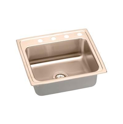 18 Gauge CuVerro antimicrobial copper 22'' x 19.5'' x 5.5'' Single Bowl Drop-in Sink by Elkay