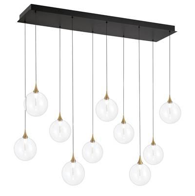 Iissa, Chandelier, 10-Light, 47'', Gold, Clear Glass by Eurofase