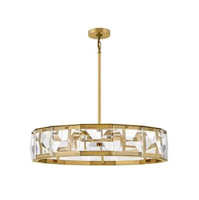 Chandelier Jolie Large Led Drum in Heritage Brass by Fredrick Ramond