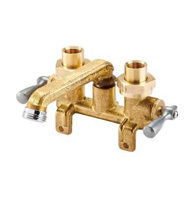 Gerber Classics 2H Laundry Faucet w/ Threaded Legs & IPS/Sweat Connections -Threaded Spout Rough Brass by Gerber Plumbing