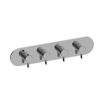 M-Series Round 4-Hole Trim Plate with Terra Handles (Horizontal Installation) by Graff