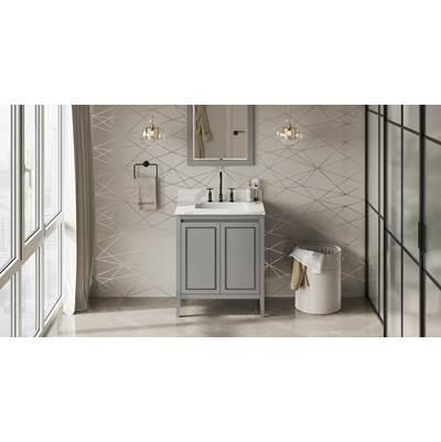 30'' Grey Percival Vanity, Calacatta Vienna Quartz Vanity Top, Undermount Rectangle Bowl