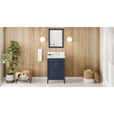 24'' Hale Blue Theodora Vanity, White Quartz Vanity Top, Undermount Rectangle Bowl by Jeffrey Alexander
