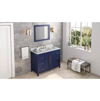 48'' Hale Blue Cade Vanity, White Carrara Marble Vanity Top, undermount rectangle bowl