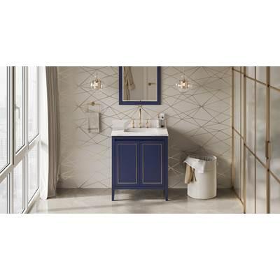 30'' Hale Blue Percival Vanity, Calacatta Vienna Quartz Vanity Top, Undermount Rectangle Bowl by Jeffrey Alexander