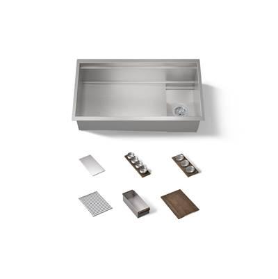 33-3/4'' undermount single-bowl workstation kitchen sink by Kohler