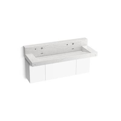 ConstellationE 60'' wall-mount trough lavatory system with backsplash by Kohler