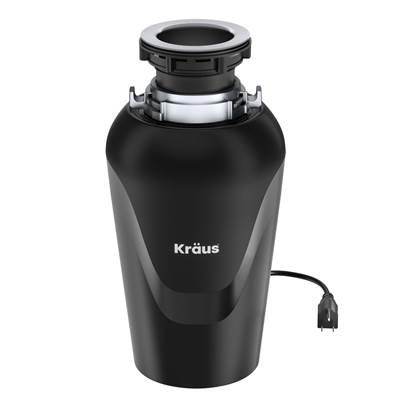 KRAUS WasteGuardE Continuous Feed Garbage Disposal with 3/4 HP Ultra-Quiet Motor for Kitchen Sinks with Power Cord and Flange Included by Kraus