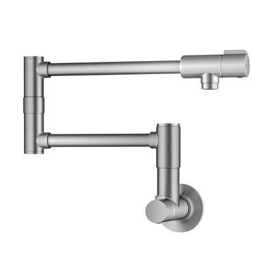 BoldenE 2 Handle Wall Mount Pot Filler Faucet with Retractable Arm in Spot-Free Stainless Steel by Kraus
