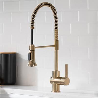 BrittE Commercial Style Kitchen Faucet in Spot Free Antique Champagne Bronze by Kraus