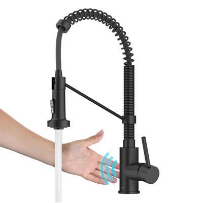 BoldenE Touchless Sensor Commercial Style 2-Function Single Handle Pull-Down Kitchen Faucet in Matte Black by Kraus