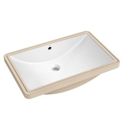 ElavoE 23 in. Rectangular Porcelain Ceramic Undermount Bathroom Sink in White with Overflow Drain by Kraus