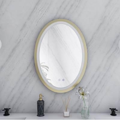20 by 28 Inch Oval Lighted Mirror with Anti-Fog