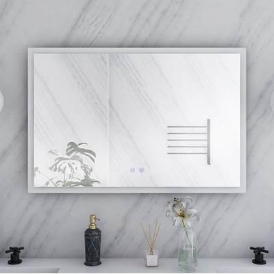 36 by 24 Inch Rectangle Lighted Mirror with Anti-Fog by Maidstone