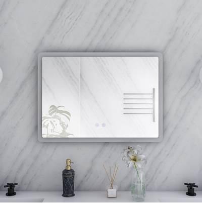 28 by 20 Inch Rectangle Lighted Mirror with Anti-Fog