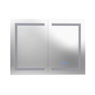 32 bt 24 inch Double Door LED Medicine Cabinet - Stainless Steel by Maidstone