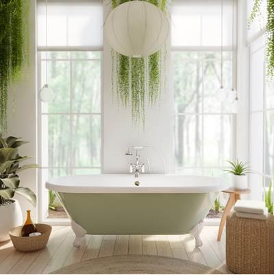 60 Inch Cast Iron Double Ended Clawfoot Tub - No Faucet Drillings by Maidstone