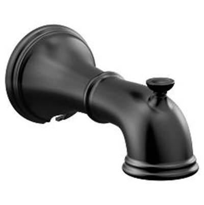 Matte black diverter spouts by Moen