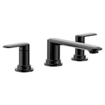 Matte black two-handle roman tub faucet