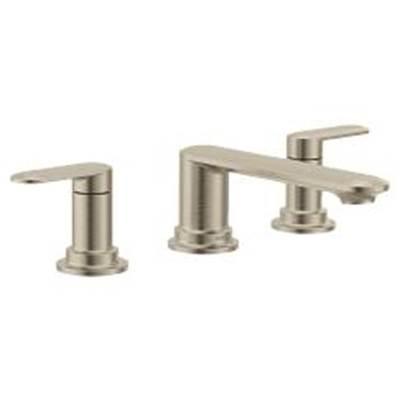 Brushed nickel two-handle roman tub faucet by Moen