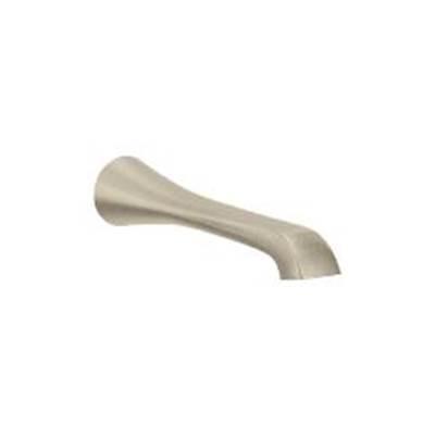Brushed nickel tub filler by Moen