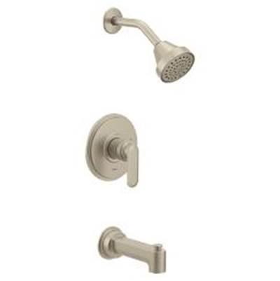 Brushed nickel M-CORE 2 series tub/shower by Moen