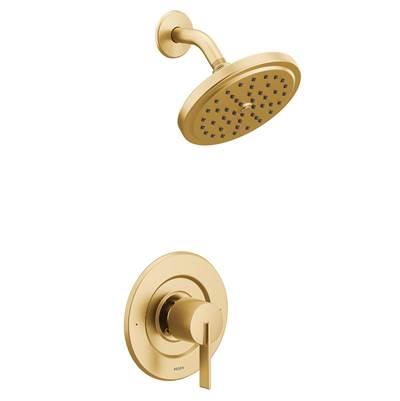 Cia Posi-Temp Rain Shower 1-Handle with Eco-Performance Shower Only Faucet Trim Kit in Brushed Gold (Valve Sold Separately) by Moen