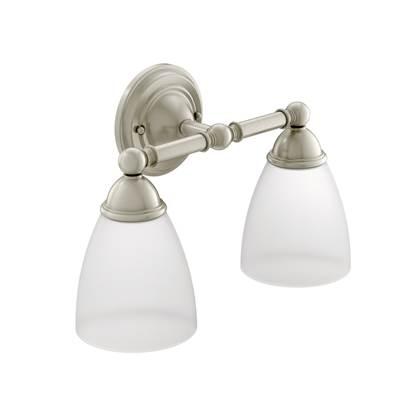 Brushed Nickel Two Globe Bath Light by Moen