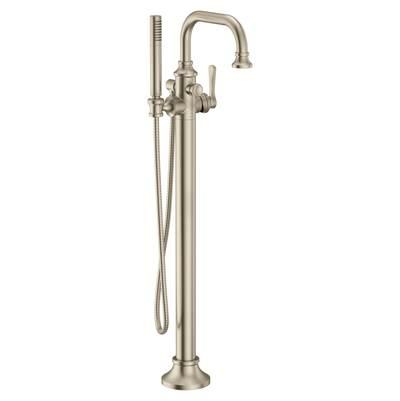 Colinet One-Handle Freestanding Floor Mount Tub Filler with Handshower in Brushed Nickel by Moen