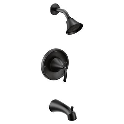 Glyde 1-Spray Single-Handle Posi-Temp Tub and Shower Faucet Trim Kit in Matte Black (Valve Sold Separately)