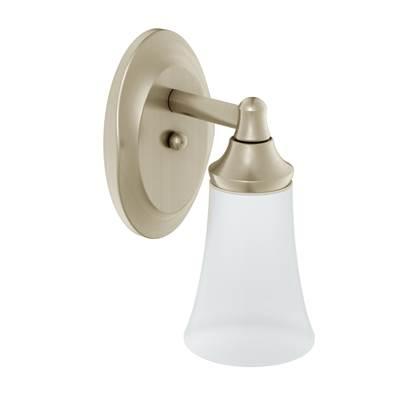 Brushed Nickel One Globe Bath Light by Moen