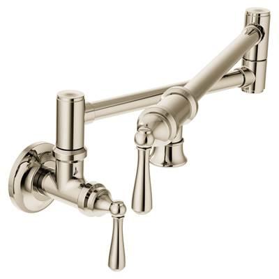 Traditional Wall Mount Swing Arm Folding Pot Filler Kitchen Faucet, Polished Nickel by Moen