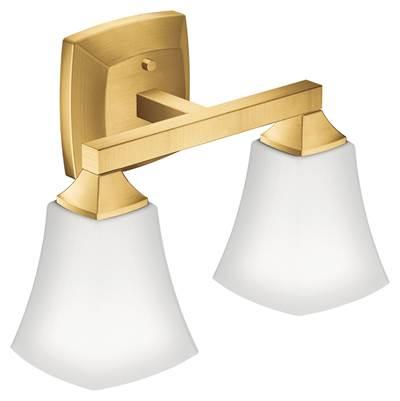Brushed Gold Two Globe Bath Light by Moen