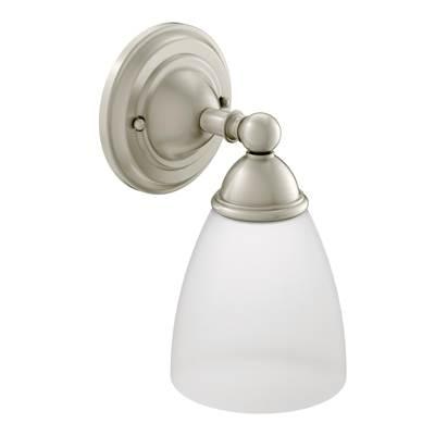 Brushed Nickel One Globe Bath Light by Moen